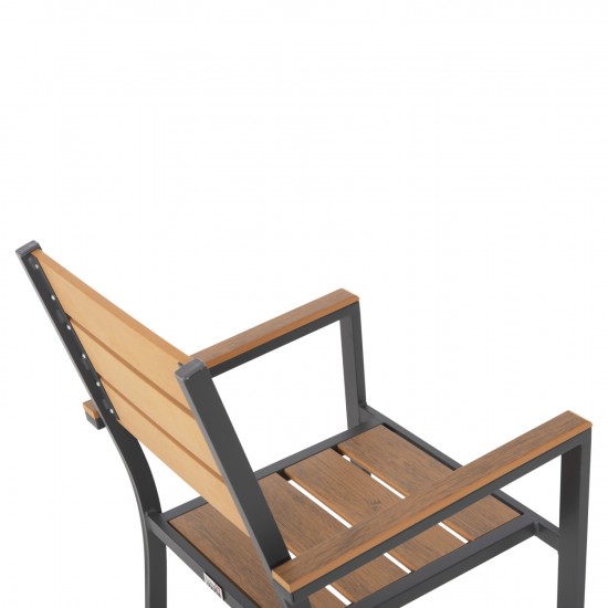 ΣΕΤ ΤΡΑΠΕΖΑΡΙΑΣ TABER ΤΡΑΠΕΖΙ & 4 ΠΟΛΥΘΡΟΝΕΣ-ΑΛΟΥΜΙΝΙΟ & POLYWOOD-ΑΝΘΡΑΚΙ