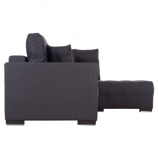 ΓΩΝΙΑΚΟΣ ΚΑΝΑΠΕΣ-ΚΡΕΒΑΤΙ ΜΕ ΑΠΟΘ.ΧΩΡΟ TRENDSTON ΓΚΡΙ ΥΦΑΣΜΑ 298x177x95Υεκ