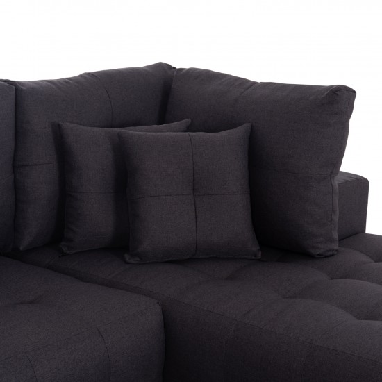 ΓΩΝΙΑΚΟΣ ΚΑΝΑΠΕΣ-ΚΡΕΒΑΤΙ ΜΕ ΑΠΟΘ.ΧΩΡΟ TRENDSTON ΓΚΡΙ ΥΦΑΣΜΑ 298x177x95Υεκ