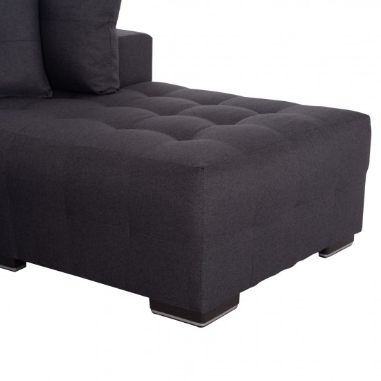 ΓΩΝΙΑΚΟΣ ΚΑΝΑΠΕΣ-ΚΡΕΒΑΤΙ ΜΕ ΑΠΟΘ.ΧΩΡΟ TRENDSTON ΓΚΡΙ ΥΦΑΣΜΑ 298x177x95Υεκ