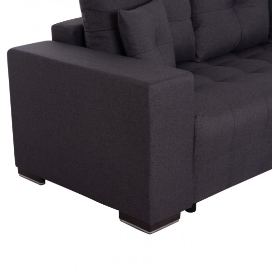 ΓΩΝΙΑΚΟΣ ΚΑΝΑΠΕΣ-ΚΡΕΒΑΤΙ ΜΕ ΑΠΟΘ.ΧΩΡΟ TRENDSTON ΓΚΡΙ ΥΦΑΣΜΑ 298x177x95Υεκ