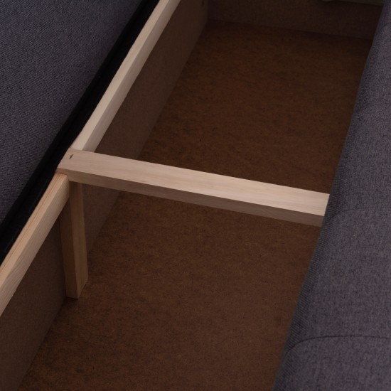 ΓΩΝΙΑΚΟΣ ΚΑΝΑΠΕΣ-ΚΡΕΒΑΤΙ ΜΕ ΑΠΟΘ.ΧΩΡΟ TRENDSTON ΓΚΡΙ ΥΦΑΣΜΑ 298x177x95Υεκ