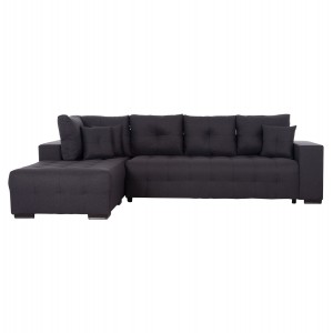 ΓΩΝΙΑΚΟΣ ΚΑΝΑΠΕΣ-ΚΡΕΒΑΤΙ ΜΕ ΑΠΟΘ.ΧΩΡΟ TRENDSTON ΓΚΡΙ ΥΦΑΣΜΑ 298x177x95Υεκ