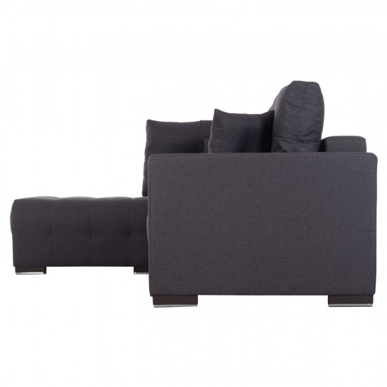 ΓΩΝΙΑΚΟΣ ΚΑΝΑΠΕΣ-ΚΡΕΒΑΤΙ ΜΕ ΑΠΟΘ.ΧΩΡΟ TRENDSTON ΓΚΡΙ ΥΦΑΣΜΑ 298x177x95Υεκ