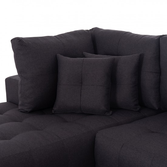 ΓΩΝΙΑΚΟΣ ΚΑΝΑΠΕΣ-ΚΡΕΒΑΤΙ ΜΕ ΑΠΟΘ.ΧΩΡΟ TRENDSTON ΓΚΡΙ ΥΦΑΣΜΑ 298x177x95Υεκ