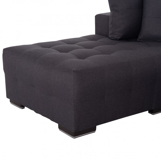 ΓΩΝΙΑΚΟΣ ΚΑΝΑΠΕΣ-ΚΡΕΒΑΤΙ ΜΕ ΑΠΟΘ.ΧΩΡΟ TRENDSTON ΓΚΡΙ ΥΦΑΣΜΑ 298x177x95Υεκ