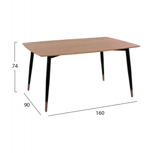 ΣΕΤ ΤΡΑΠΕΖΑΡΙΑΣ 5ΤΜΧ JOLIE MDF TOP-ΒΕΛΟΥΔΟ ΜΠΛΕ & ΜΕΤΑΛΛΟ ΜΑΥΡΟ 160x90x74εκ.