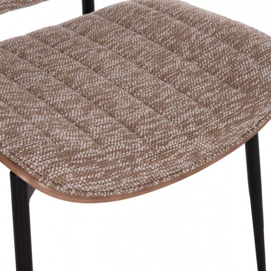 ΚΑΡΕΚΛΑ ΤΡΑΠΕΖΑΡΙΑΣ CONTI ΜΑΥΡΟ ΜΕΤΑΛΛΟ ΚΑΦΕ ΥΦΑΣΜΑ 49x56x82Υεκ.