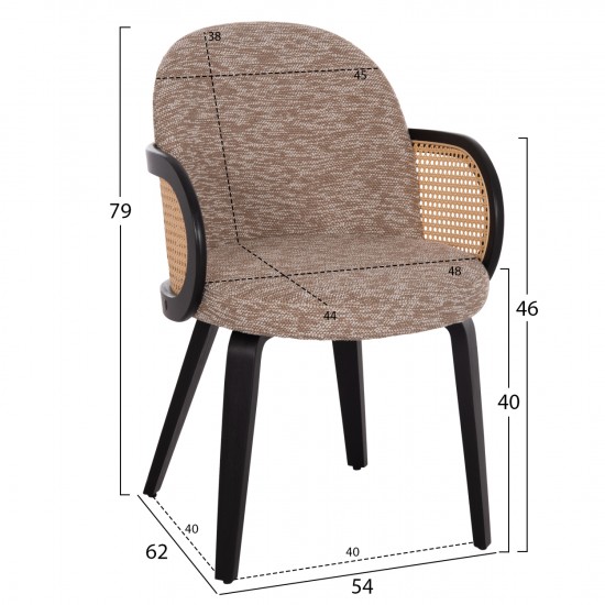 ΠΟΛΥΘΡΟΝΑ ΤΡΑΠΕΖΑΡΙΑΣ BECKER PLYWOOD ΜΑΥΡΟ ΚΑΦΕ ΥΦΑΣΜΑ 54x62x79Υεκ.