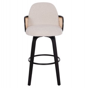 ΣΚΑΜΠΟ ΜΠΑΡ ΠΕΡΙΣΤΡΕΦΟΜΕΝΟ BECKER PLYWOOD ΜΑΥΡΟ ΕΚΡΟΥ ΥΦΑΣΜΑ 50x52x100Υ