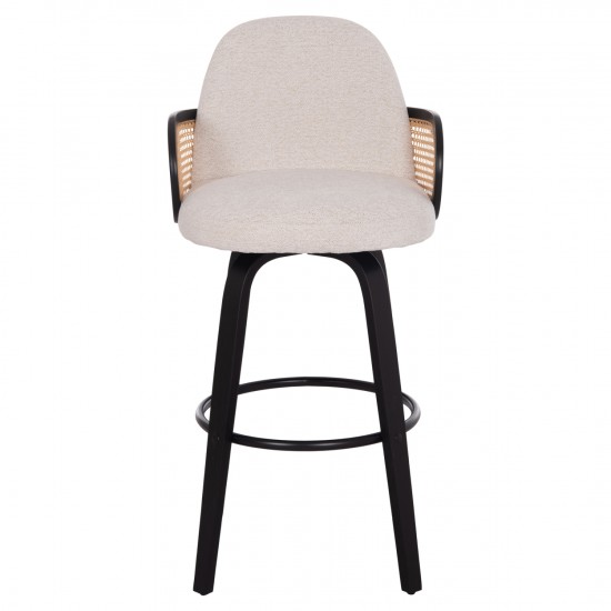 ΣΚΑΜΠΟ ΜΠΑΡ ΠΕΡΙΣΤΡΕΦΟΜΕΝΟ BECKER PLYWOOD ΜΑΥΡΟ ΕΚΡΟΥ ΥΦΑΣΜΑ 50x52x100Υ