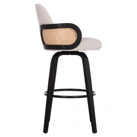 ΣΚΑΜΠΟ ΜΠΑΡ ΠΕΡΙΣΤΡΕΦΟΜΕΝΟ BECKER PLYWOOD ΜΑΥΡΟ ΕΚΡΟΥ ΥΦΑΣΜΑ 50x52x100Υ