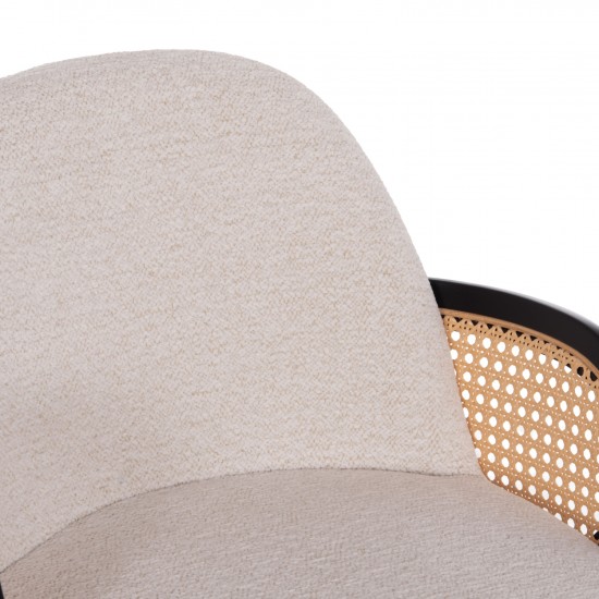 ΣΚΑΜΠΟ ΜΠΑΡ ΠΕΡΙΣΤΡΕΦΟΜΕΝΟ BECKER PLYWOOD ΜΑΥΡΟ ΕΚΡΟΥ ΥΦΑΣΜΑ 50x52x100Υ