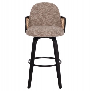 ΣΚΑΜΠΟ ΜΠΑΡ ΠΕΡΙΣΤΡΕΦΟΜΕΝΟ BECKER PLYWOOD ΜΑΥΡΟ ΚΑΦΕ ΥΦΑΣΜΑ 50x52x100Υ