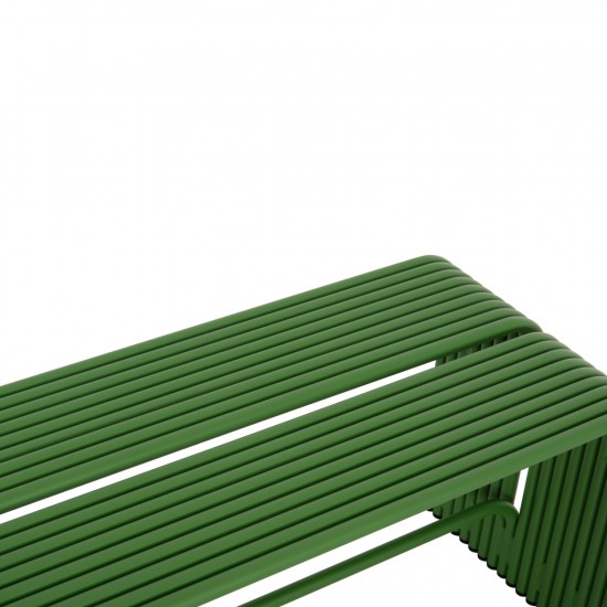 ΠΑΓΚΑΚΙ 2-ΘΕΣΙΟ ΣΕΙΡΑ INTREPID ΑΛΟΥΜΙΝΙΟ ΣΕ ΠΡΑΣΙΝΟ ΧΡΩΜΑ 109,5x37x42Υ