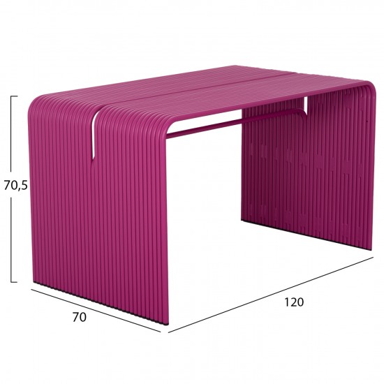 ΤΡΑΠΕΖΙ ΤΡΑΠΕΖΑΡΙΑΣ ΣΕΙΡΑ INTREPID ΑΛΟΥΜΙΝΙΟ ΜΩΒ 120x70x70.5Υεκ.