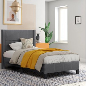 ΚΡΕΒΑΤΙ TRILLOP ΓΚΡΙ ΥΦΑΣΜΑ ΓΙΑ ΜΟΝΟ ΣΤΡΩΜΑ 120x200εκ.