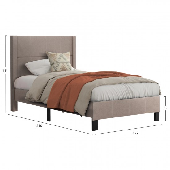 ΚΡΕΒΑΤΙ TRILLOP ΜΠΕΖ ΥΦΑΣΜΑ ΓΙΑ ΜΟΝΟ ΣΤΡΩΜΑ 120x200εκ.