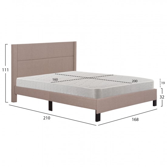 ΚΡΕΒΑΤΙ ΔΙΠΛΟ & ΣΤΡΩΜΑ TRILLOP ΜΠΕΖ ΥΦΑΣΜΑ ΓΙΑ 160x200εκ ΚΡΕΒΑΤΙ ΔΙΠΛΟ & ΣΤΡΩΜΑ TRILLOP ΜΠΕΖ ΥΦΑΣΜΑ ΓΙΑ 160x200εκ