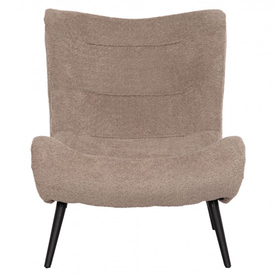 ΠΟΛΥΘΡΟΝΑ BRYM ΣΚΟΥΡΟ ΜΠΕΖ ΜΠΟΥΚΛΕ ΥΦΑΣΜΑ-ΜΑΥΡΑ ΞΥΛΙΝΑ ΠΟΔΙΑ 80x95x95Υεκ.