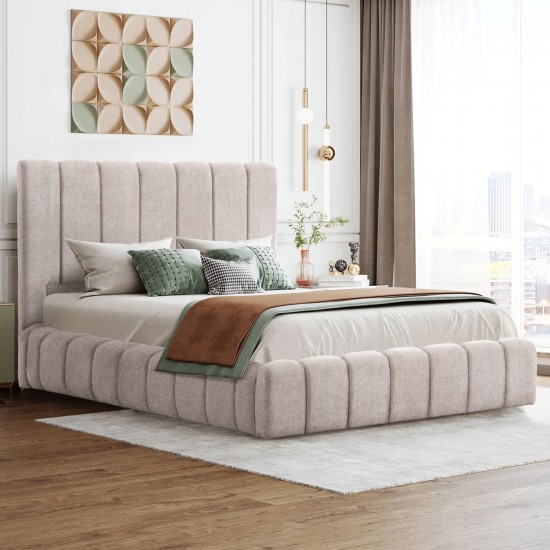 ΚΡΕΒΑΤΙ ΔΙΠΛΟ ΜΕ ΣΤΡΩΜΑ & ΑΠΟΘΗΚΕΥΤΙΚΟ ΧΩΡΟ REMO HM21167 ΜΠΕΖ ΜΠΟΥΚΛΕ--ΓΙΑ 160x200εκ