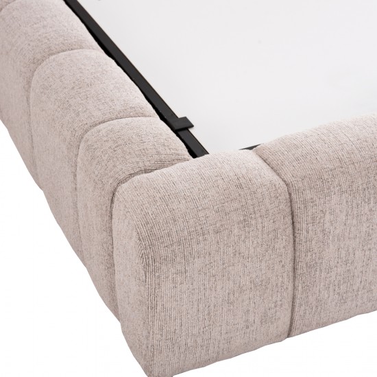 ΚΡΕΒΑΤΙ ΔΙΠΛΟ ΜΕ ΣΤΡΩΜΑ & ΑΠΟΘΗΚΕΥΤΙΚΟ ΧΩΡΟ REMO HM21167 ΜΠΕΖ ΜΠΟΥΚΛΕ--ΓΙΑ 160x200εκ