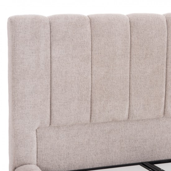 ΚΡΕΒΑΤΙ ΔΙΠΛΟ ΜΕ ΣΤΡΩΜΑ & ΑΠΟΘΗΚΕΥΤΙΚΟ ΧΩΡΟ REMO HM21167 ΜΠΕΖ ΜΠΟΥΚΛΕ--ΓΙΑ 160x200εκ