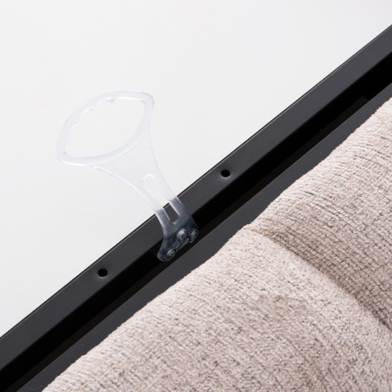 ΚΡΕΒΑΤΙ ΔΙΠΛΟ ΜΕ ΣΤΡΩΜΑ & ΑΠΟΘΗΚΕΥΤΙΚΟ ΧΩΡΟ REMO HM21167 ΜΠΕΖ ΜΠΟΥΚΛΕ--ΓΙΑ 160x200εκ