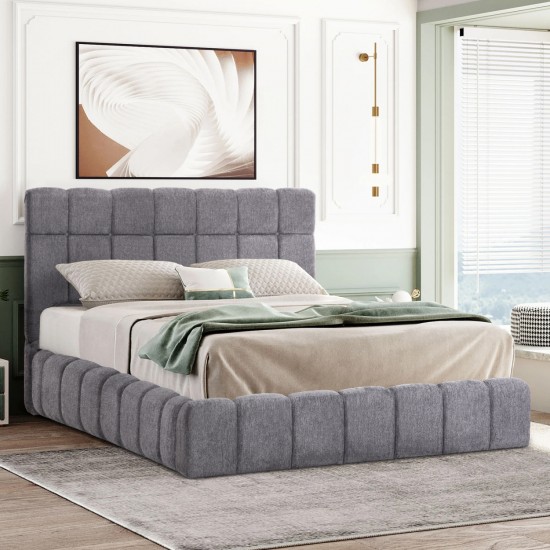 ΚΡΕΒΑΤΙ ΔΙΠΛΟ ΜΕ ΣΤΡΩΜΑ & ΑΠΟΘ.ΧΩΡΟ RAMON ΓΚΡΙ ΜΠΟΥΚΛΕ--ΓΙΑ 160x200εκ