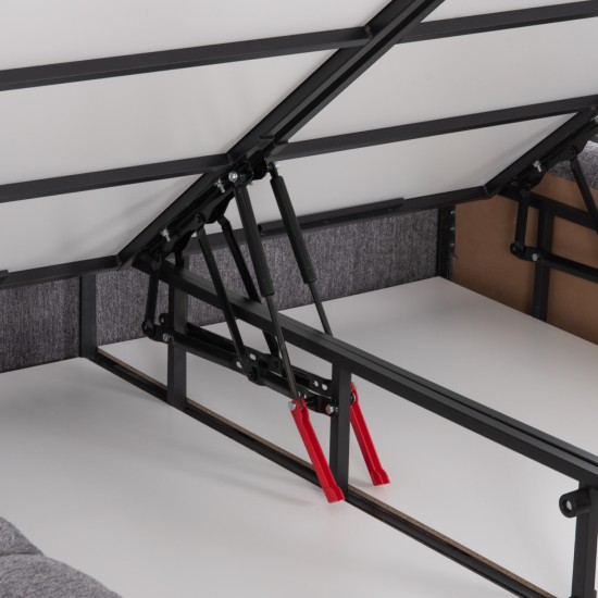 ΚΡΕΒΑΤΙ ΔΙΠΛΟ ΜΕ ΣΤΡΩΜΑ & ΑΠΟΘ.ΧΩΡΟ RAMON ΓΚΡΙ ΜΠΟΥΚΛΕ--ΓΙΑ 160x200εκ