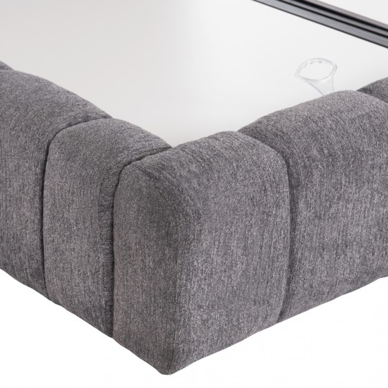 ΚΡΕΒΑΤΙ ΔΙΠΛΟ ΜΕ ΣΤΡΩΜΑ & ΑΠΟΘ.ΧΩΡΟ RAMON ΓΚΡΙ ΜΠΟΥΚΛΕ--ΓΙΑ 160x200εκ