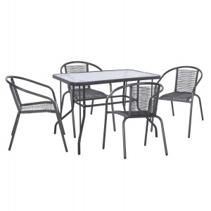 ΣΕΤ ΤΡΑΠΕΖΑΡΙΑΣ 5ΤΜΧ SWIFTER ΚΑΡΕΚΛΕΣ ΜΕΤΑΛΙΚΕΣ & ΤΡΑΠΕΖΙ 110x60 ΓΚΡΙ