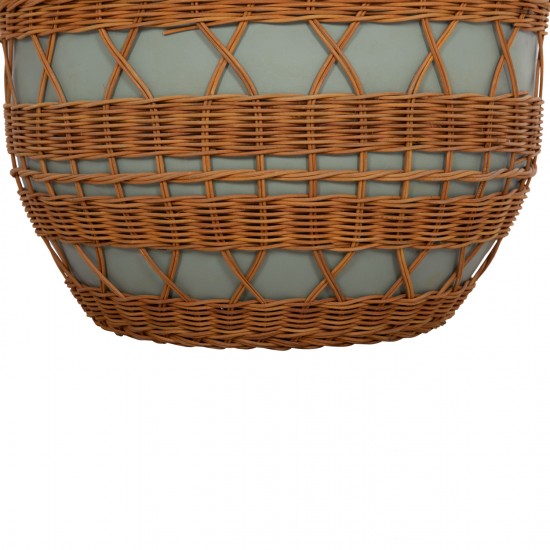 ΤΡΑΠΕΖΙ ΣΑΛΟΝΙΟΥ VILHENA FIBER CEMENT ΠΡΑΣΙΝΟ-RATTAN ΦΥΣΙΚΟ Φ56x47Υεκ.