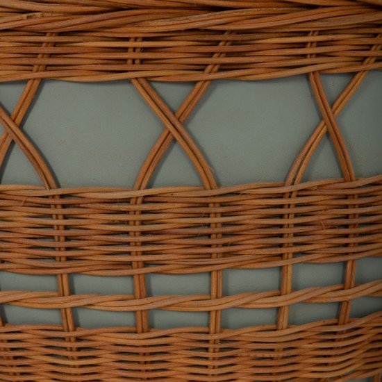 ΤΡΑΠΕΖΙ ΣΑΛΟΝΙΟΥ VILHENA FIBER CEMENT ΠΡΑΣΙΝΟ-RATTAN ΦΥΣΙΚΟ Φ56x47Υεκ.