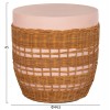 ΒΟΗΘΗΤΙΚΟ ΤΡΑΠΕΖΙ VILHENA FIBER CEMENT ΡΟΖ-RATTAN ΦΥΣΙΚΟ Φ44.5x45Υεκ.