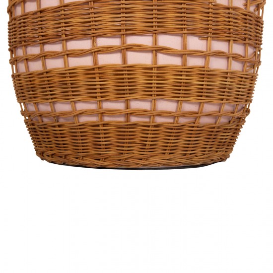 ΒΟΗΘΗΤΙΚΟ ΤΡΑΠΕΖΙ VILHENA FIBER CEMENT ΡΟΖ-RATTAN ΦΥΣΙΚΟ Φ44.5x45Υεκ.