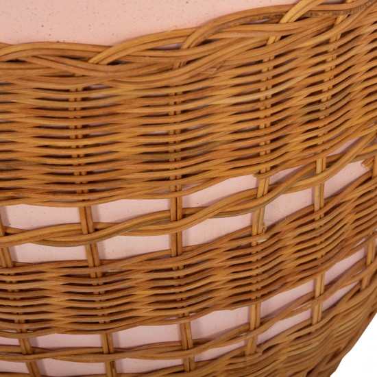 ΒΟΗΘΗΤΙΚΟ ΤΡΑΠΕΖΙ VILHENA FIBER CEMENT ΡΟΖ-RATTAN ΦΥΣΙΚΟ Φ44.5x45Υεκ.