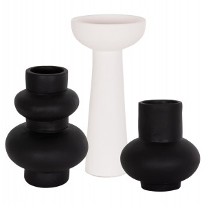 ΣΕΤ 3 ΕΠΙΤΡΑΠΕΖΙΑ ΔΙΑΚΟΣΜΗΤΙΚΑ ΒΑΖΑ LEKKAN ΤΕΡΑΚΟΤΑ ΣΕ ΛΕΥΚΟ & ΜΑΥΡΟ