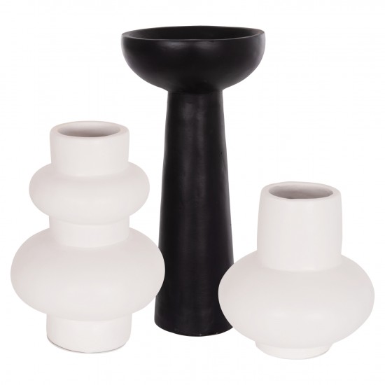 ΣΕΤ 3 ΕΠΙΤΡΑΠΕΖΙΑ ΔΙΑΚΟΣΜΗΤΙΚΑ ΒΑΖΑ LEKKAN ΤΕΡΑΚΟΤΑ ΣΕ ΛΕΥΚΟ & ΜΑΥΡΟ