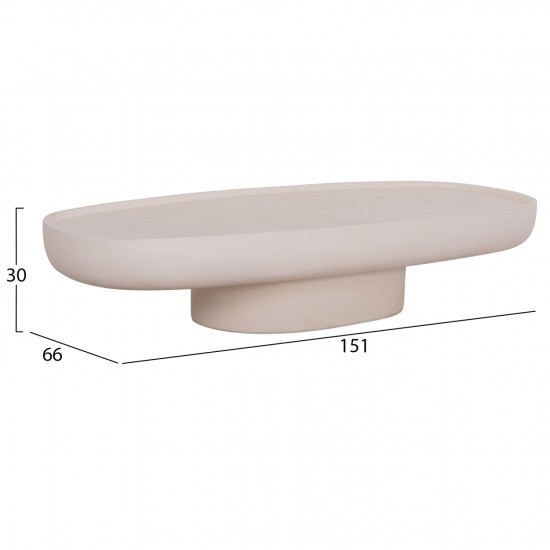 ΤΡΑΠΕΖΙ ΣΑΛΟΝΙΟΥ DESSY FIBER CEMENT ΣΕ ΛΕΥΚΟ--151x66x30Υεκ.