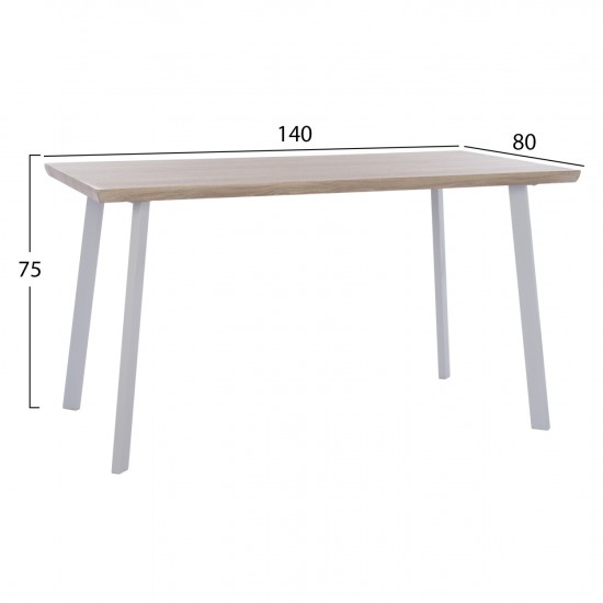 ΣΕΤ ΤΡΑΠΕΖΑΡΙΑΣ 5ΤΜΧ OFIRA MDF TOP ΣΕ SONAMA ΛΕΥΚΕΣ ΚΑΡΕΚΛΕΣ 140x80x76Υ