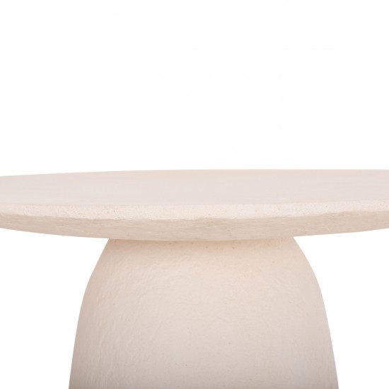 ΤΡΑΠΕΖΙ ΤΡΑΠΕΖΑΡΙΑΣ ΣΤΡΟΓΓΥΛΟ SEPPO FIBER CEMENT ΛΕΥΚΟ Φ119,5x75,5Υεκ.