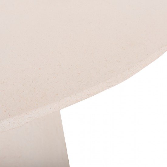 ΤΡΑΠΕΖΙ ΤΡΑΠΕΖΑΡΙΑΣ ΣΤΡΟΓΓΥΛΟ SEPPO FIBER CEMENT ΛΕΥΚΟ Φ119,5x75,5Υεκ.