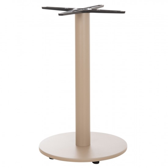 ΒΑΣΗ ΤΡΑΠΕΖΙΟΥ ΑΛΟΥΜΙΝΙΟΥ ΣΤΡΟΓΓΥΛΗ ΚΑΠΟΥΤΣΙΝΟ ΣΤΑΥΡΟΣ 46x46εκ Φ44x73Υεκ.