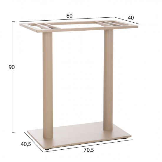 ΒΑΣΗ ΤΡΑΠΕΖΙΟΥ ΜΠΑΡ ΔΙΣΤΗΛΗ ΜΕΣ.ΥΨΟΥΣ ΜΕΤΑΛΛΟ ΚΑΠΟΥΤΣΙΝΟ ΜΑΤ 80x40.5x90Υεκ