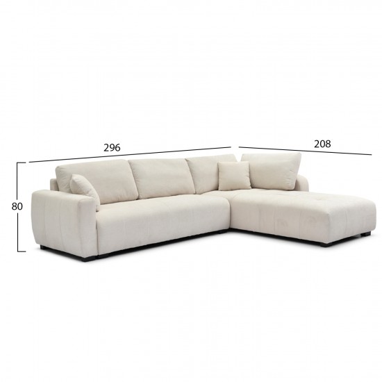 ΓΩΝΙΑΚΟΣ ΚΑΝΑΠΕΣ ΑΝΑΣΤΡΕΨΙΜΟΣ MEDEL ΕΚΡΟΥ P.E. ΥΦΑΣΜΑ 296x208x80Υεκ