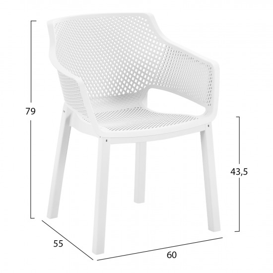 ΠΟΛΥΘΡΟΝΑ ΠΟΛΥΠΡΟΠΥΛΕΝΙΟΥ PEGGY ΛΕΥΚΟ 60x55x79Υεκ