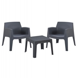 ΣΕΤ LOUNGE 3ΤΜΧ SLEEK ΓΚΡΙ ΠΟΛΥΠΡΟΠΥΛΕΝΙΟ