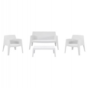 ΣΕΤ LOUNGE 4ΤΜΧ SLEEK  ΛΕΥΚΟ ΠΟΛΥΠΡΟΠΥΛΕΝΙΟ