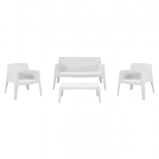 ΣΕΤ LOUNGE 4ΤΜΧ SLEEK  ΛΕΥΚΟ ΠΟΛΥΠΡΟΠΥΛΕΝΙΟ